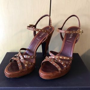Brown Prada Strap Heels